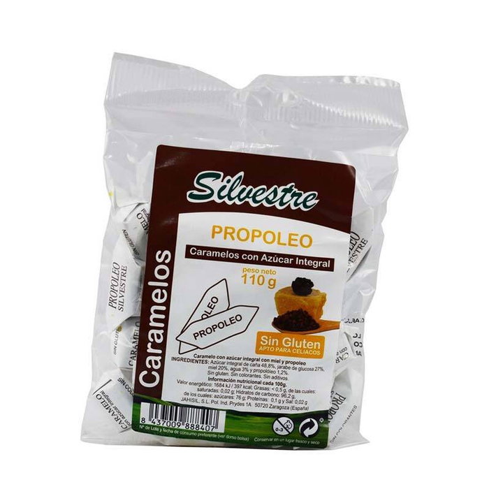 SILVESTRE Caramelos de Propóleo y Miel con Azúcar Integral 110 g SILVESTRE Caramelos de Propóleo y Miel con Azúcar Integral 110 g