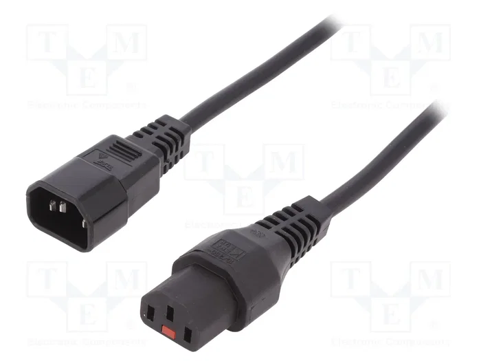 IEC LOCK Cable de alimentación H05VV-F con bloqueo, 3m, negro IEC LOCK Cable de alimentación H05VV-F con bloqueo, 3m, negro