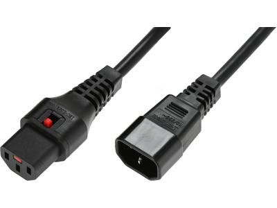 IEC LOCK Cable de alimentación H05VV-F con bloqueo, 3m, negro IEC LOCK Cable de alimentación H05VV-F con bloqueo, 3m, negro