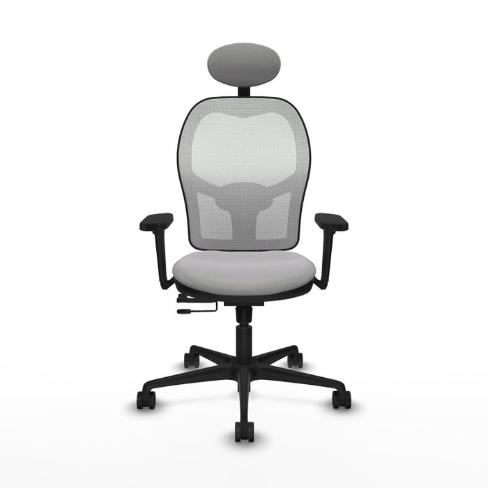 PIQUERAS Y CRESPO Silla de oficina Jorquera con mecanismo Sincro/Traslack, Gris claro y Blanco