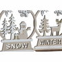 DKD Home Decor Figura Madera Winter 2 Surtido (Reno y Muñeco de Nieve)