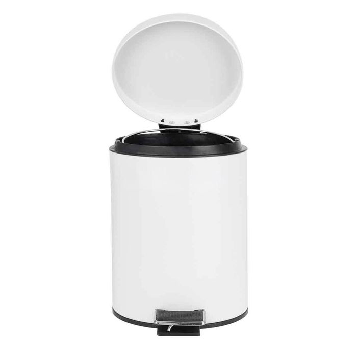 Confortime Cubo Basura Metal C/Pedal 5Lt Blanco 20.6 cm Ancho x 27.4 cm Alto x 27 cm Largo (6 Unidades)