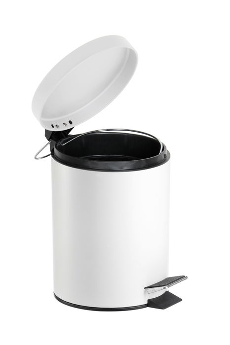 Confortime Cubo Basura Metal C/Pedal 5Lt Blanco 20.6 cm Ancho x 27.4 cm Alto x 27 cm Largo (6 Unidades)