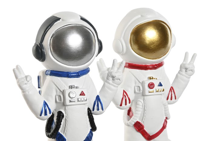 DKD Home Decor Figura Astronaut girl Urban Blanco Rojo 7 x 20 x 9 cm (2 Unidades)