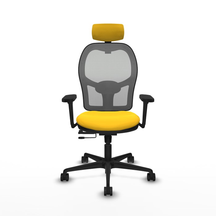 PIQUERAS Y CRESPO Silla de oficina Jorquera con mecanismo Sincro/Traslack, Amarillo y Gris PIQUERAS Y CRESPO Silla de oficina Jorquera con mecanismo Sincro/Traslack, Amarillo y Gris