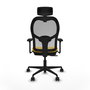 PIQUERAS Y CRESPO Silla de oficina Jorquera con mecanismo Sincro/Traslack, Amarillo y Gris
