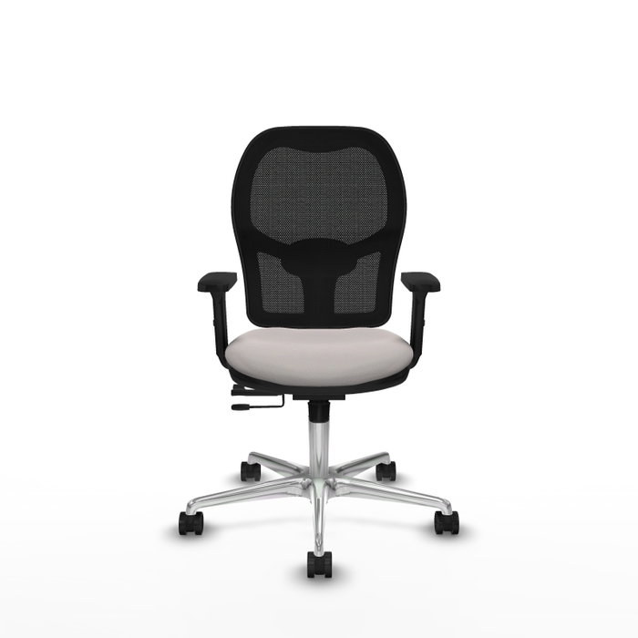 PIQUERAS Y CRESPO Silla de oficina Jorquera con mecanismo Sincro/Traslack, Blanco y Negro