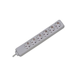 Bachmann SELLY Regleta de enchufes 6 tomas Schutzkontakt con cable de 1,5 m, blanco, 3600W, para interior, plástico