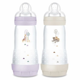 MAM Set de 2 biberones Easy Start anticólicos 320 ml - Lila + Arena