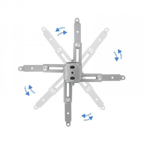 Tooq Soporte de Techo para Proyector PJ2012T-S Plata, Inclinable, Distancia Ajustable 13-65 cm, Peso Máx 20 kg