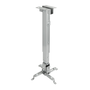 TooQ Soporte Techo Proyector PJ2012T-S, Carga Máxima 20kg, Inclinable +/-15°, Longitud Ajustable 13-65cm, Color Plata