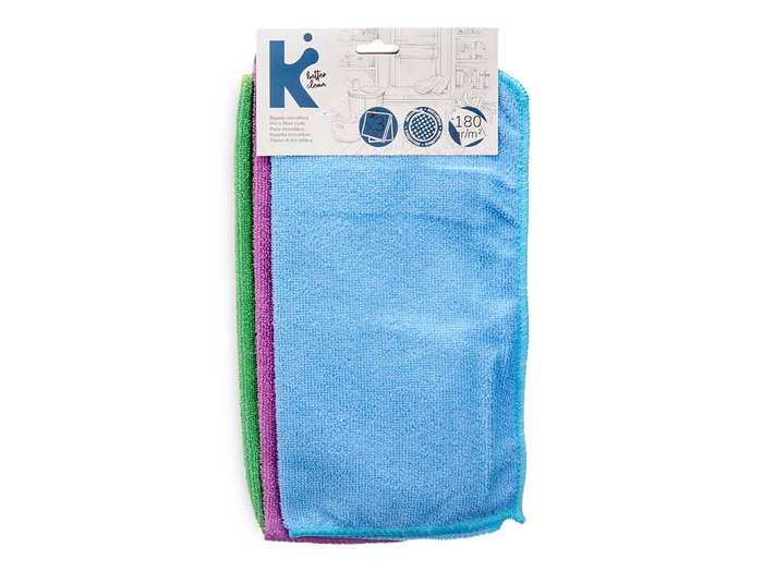 Arte Regal Set 3 Paños Microfibra 30 x 30 cm 180 Gr Azul Rojo Verde (Set de 24)