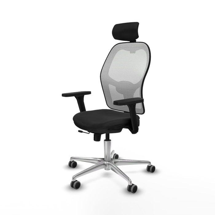 PIQUERAS Y CRESPO Silla de oficina Jorquera con mecanismo Sincro/Traslack, Negro y Blanco
