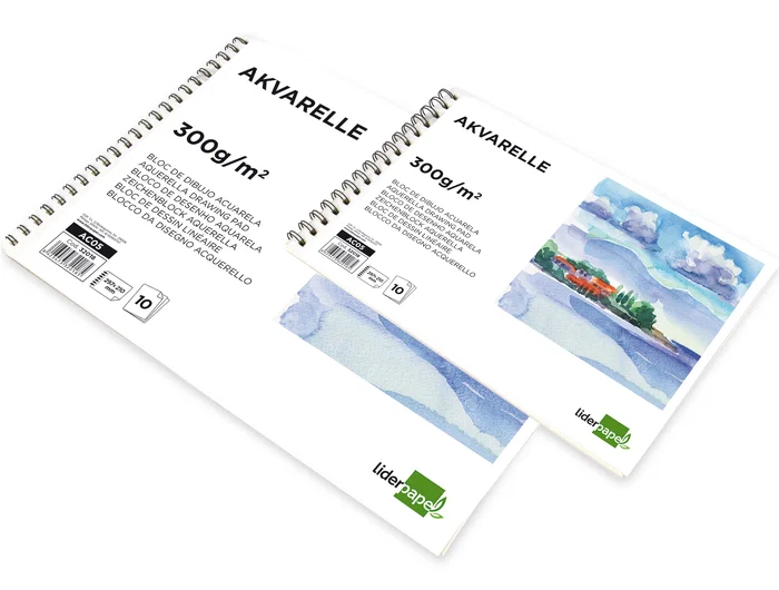 Liderpapel Bloc Dibujo Acuarela Espiral A3 297x420mm 10 Hojas 300g/m2 Sin Recuadro
