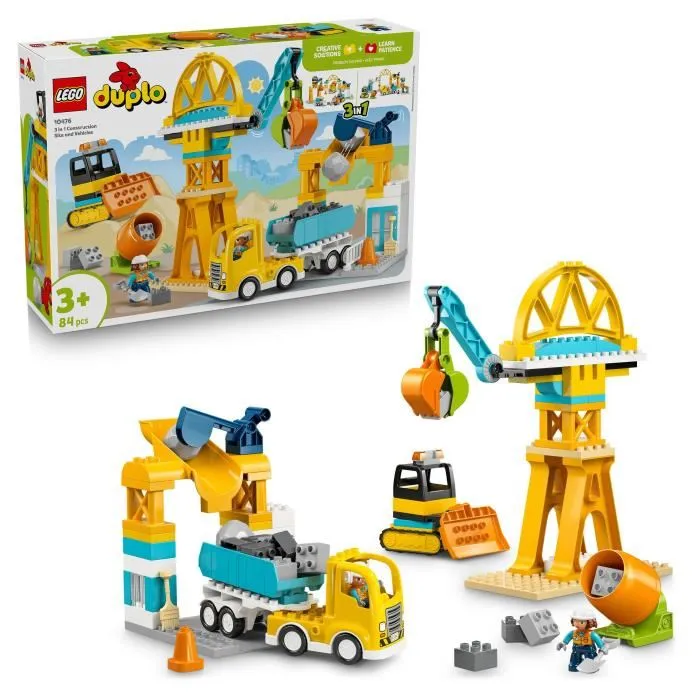 LEGO 10476 DUPLO My Town Obra de Construcción y Vehículos de Construcción 3 en 1 - Set de Juego Creativo para Niños LEGO 10476 DUPLO My Town Obra de Construcción y Vehículos de Construcción 3 en 1 - Set de Juego Creativo para Niños
