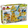 LEGO DUPLO 10476 Obra y Vehículos de Construcción 3 en 1 Set de Construcción con 84 Piezas y 2 Figuras, Edad 3+ Años