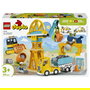 LEGO DUPLO 10476 Obra y Vehículos de Construcción 3 en 1 Set de Construcción con 84 Piezas y 2 Figuras, Edad 3+ Años