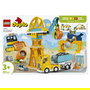 LEGO DUPLO 10476 Obra y Vehículos de Construcción 3 en 1 Set de Construcción con 84 Piezas y 2 Figuras, Edad 3+ Años