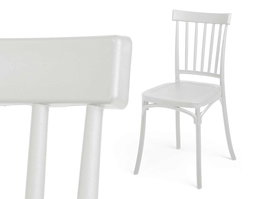 Giftdecor Silla Barras Blanca 42 x 81.5 x 45 cm Plástico PP