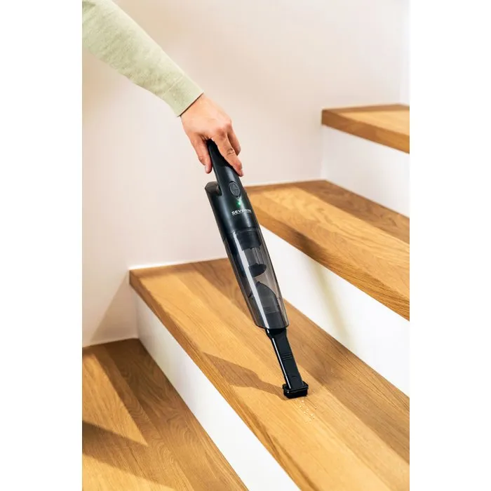 Severin Aspiradora de Mano Inalámbrica HV7130 - 65 W, 25 Minutos Autonomía, 2 Niveles de Potencia, Color Negro