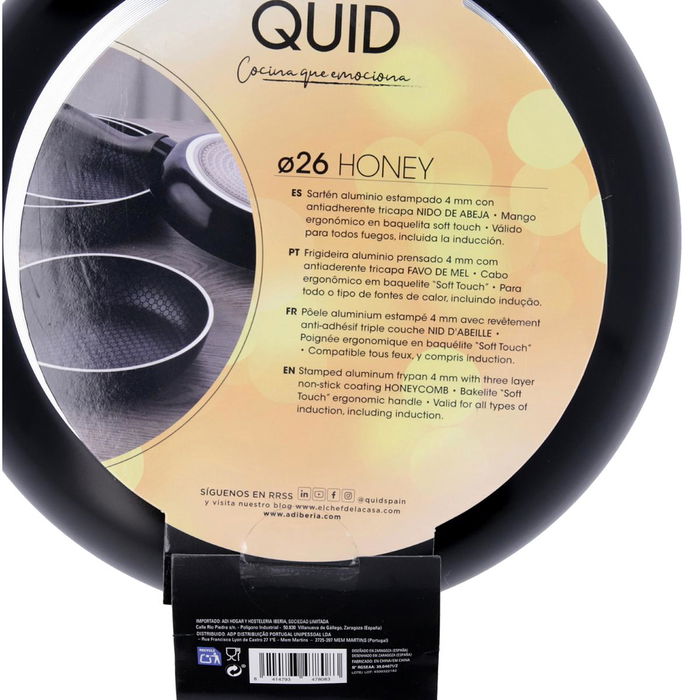 Sartén de Aluminio Estampado Honey Quid 26 cm (6 Unidades)