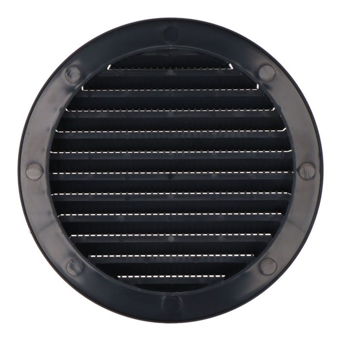 Edm Rejilla ventilación redonda empotrable con mosquitera ABS gris antracita Ø120mm