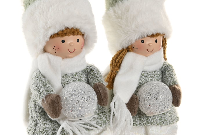 DKD Home Decor Figura LED Niña Verde y Blanco DKD Home Decor Figura LED Niña Verde y Blanco