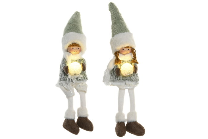 DKD Home Decor Figura LED Niña Verde y Blanco DKD Home Decor Figura LED Niña Verde y Blanco