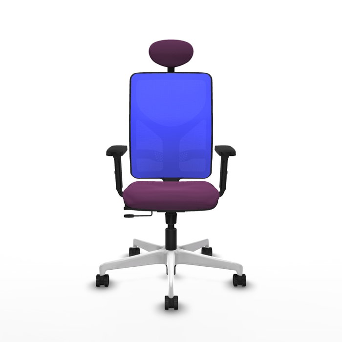 PIQUERAS Y CRESPO Silla de oficina Motilla con mecanismo Sincro/Traslack Morado y Azul