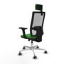 PIQUERAS Y CRESPO Silla de oficina Horna con mecanismo Sincro/Traslack, Verde y Blanco