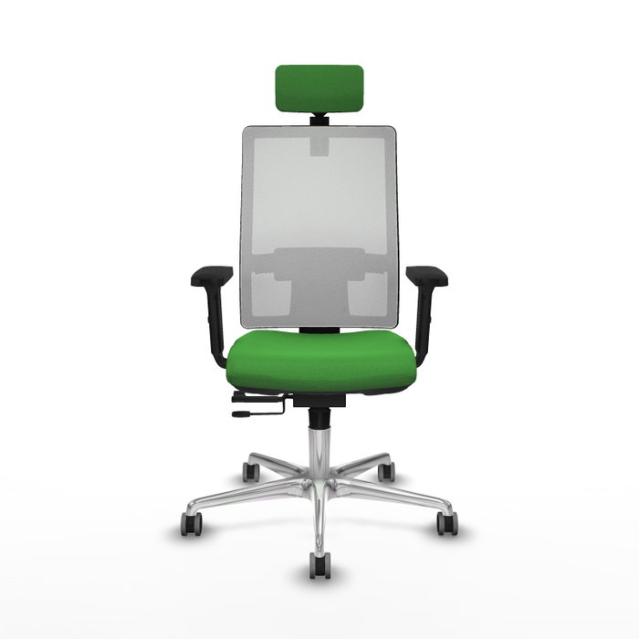 PIQUERAS Y CRESPO Silla de oficina Horna con mecanismo Sincro/Traslack, Verde y Blanco