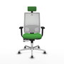 PIQUERAS Y CRESPO Silla de oficina Horna con mecanismo Sincro/Traslack, Verde y Blanco