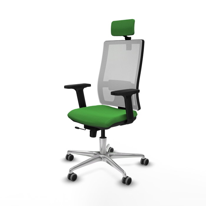 PIQUERAS Y CRESPO Silla de oficina Horna con mecanismo Sincro/Traslack, Verde y Blanco