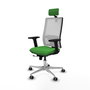 PIQUERAS Y CRESPO Silla de oficina Horna con mecanismo Sincro/Traslack, Verde y Blanco