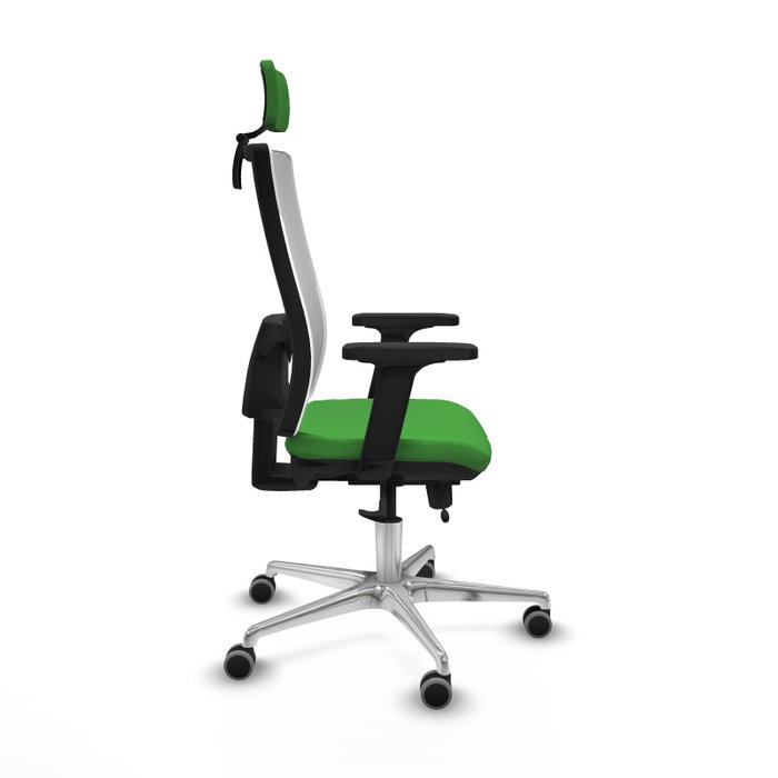PIQUERAS Y CRESPO Silla de oficina Horna con mecanismo Sincro/Traslack, Verde y Blanco