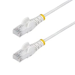 StarTech Cable Ethernet Cat6 Slim U/UTP (N6PAT15MWHS) - 15 metros - Blanco - Alta densidad, PoE++ hasta 100W, Conectores RJ45 sin enganche chapados en oro, Cubierta LSZH, 28AWG