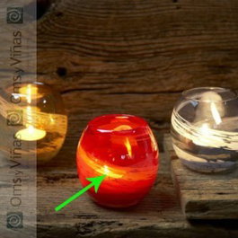 PEARL Candelabro Rubi - Candelabro de Vidrio Rojo, 9.5 cm de Alto x 10 cm de Diámetro