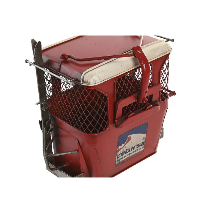 DKD Home Decor Vehículo de Decoración Metal Teleférico Rojo