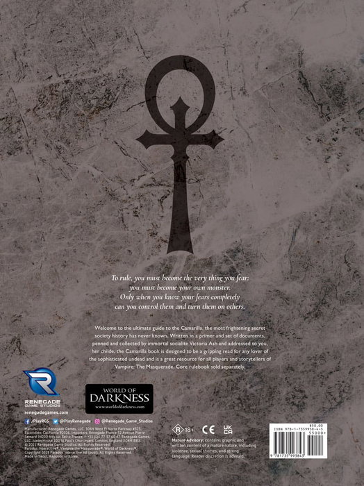 Vampire: The Masquerade 5th Edition RPG libro Camarilla Sourcebook *Edición Inglés* Vampire: The Masquerade 5th Edition RPG libro Camarilla Sourcebook *Edición Inglés*