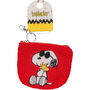 PEERS HARDY Llavero Monedero Snoopy Rojo Esponjoso con Llavero de Langosta Plateado para Llaves