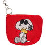 PEERS HARDY Llavero Monedero Snoopy Rojo Esponjoso con Llavero de Langosta Plateado para Llaves