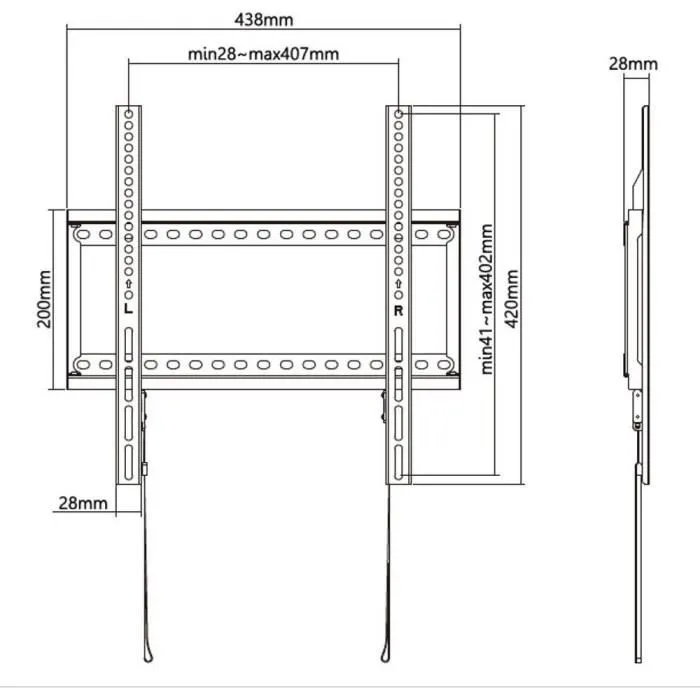 Stell Soporte de TV fijo SLIM Acero SHO 5200