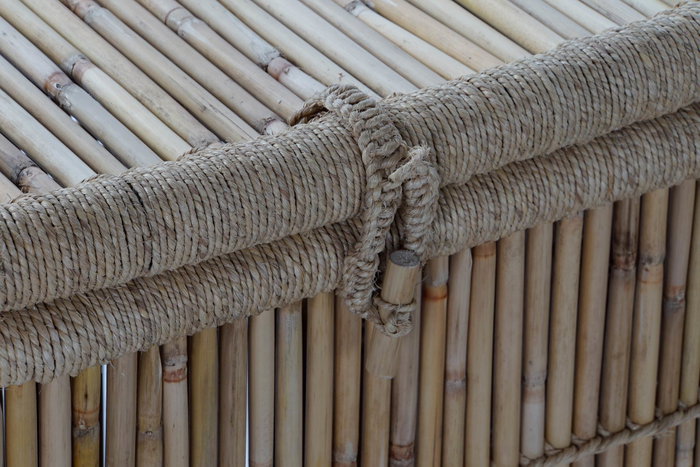 DKD Home Decor Set de 2 Cestos de Bambú y Cuerda Natural 46x46x55 cm DKD Home Decor Set de 2 Cestos de Bambú y Cuerda Natural 46x46x55 cm