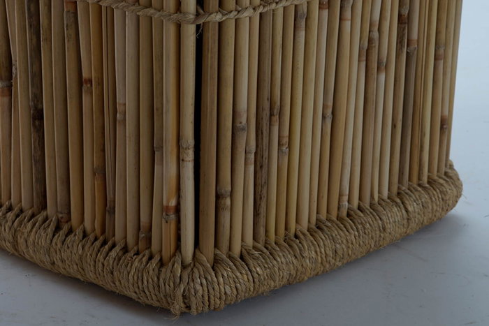DKD Home Decor Set de 2 Cestos de Bambú y Cuerda Natural 46x46x55 cm DKD Home Decor Set de 2 Cestos de Bambú y Cuerda Natural 46x46x55 cm
