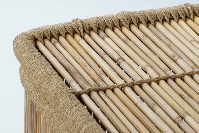 DKD Home Decor Set de 2 Cestos de Bambú y Cuerda Natural 46x46x55 cm DKD Home Decor Set de 2 Cestos de Bambú y Cuerda Natural 46x46x55 cm