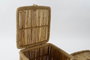 DKD Home Decor Set de 2 Cestos de Bambú y Cuerda Natural 46x46x55 cm