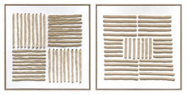 DKD Home Decor Cuadro Lienzo con Líneas 3D (Pack de 2)
