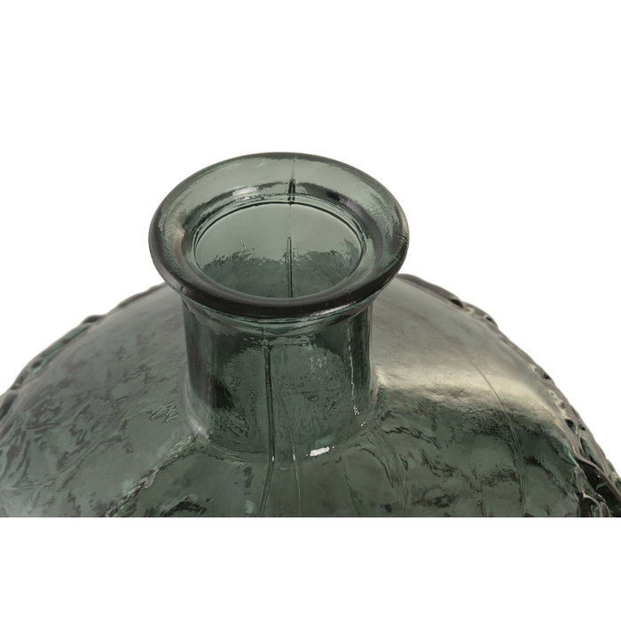 DKD Home Decor Jarrón de Cristal Reciclado Hojas Verde DKD Home Decor Jarrón de Cristal Reciclado Hojas Verde