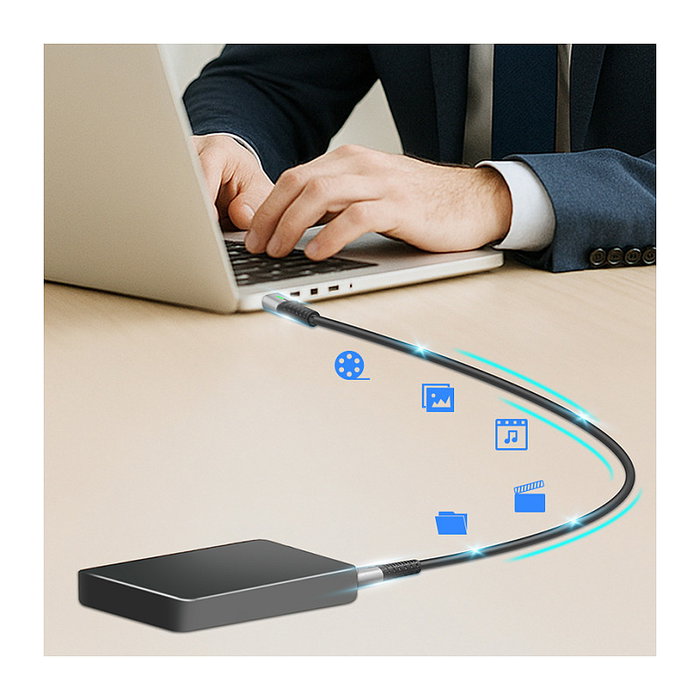 LogiLink Cable USB 3.2 Gen2x2 Tipo C a Tipo C con LED, 2m, negro