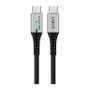 LogiLink Cable USB 3.2 Gen2x2 Tipo C a Tipo C con LED, 2m, negro